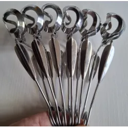 Set van 6 Vintage Franse Inox slakken tangen
