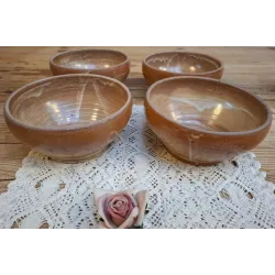 4 Landelijke grote Franse gres kommen