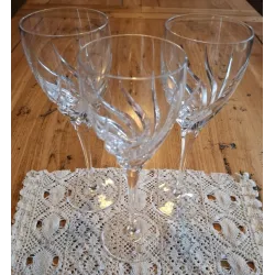 3 Kristallen witte wijnglazen, Wedgwood Toscane