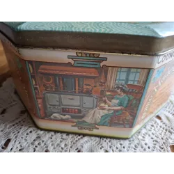 Groot Engels vintage achthoekig blik, Home made Ginger snaps