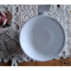 Wit emaille schuimspaan + soeplepel