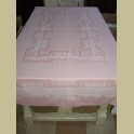 Vintage roze Frans tafelkleed + 12 servetten