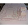 Vintage roze Frans tafelkleed + 12 servetten