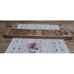 Oude houten speculaas mal , vrouwtje en mannetje