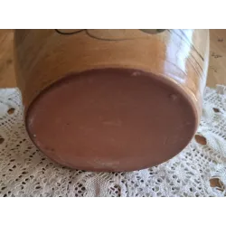 Grote Franse gres zoutpot met bloemen