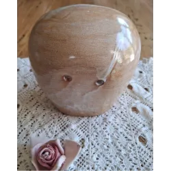 Grote Franse gres zoutpot met bloemen