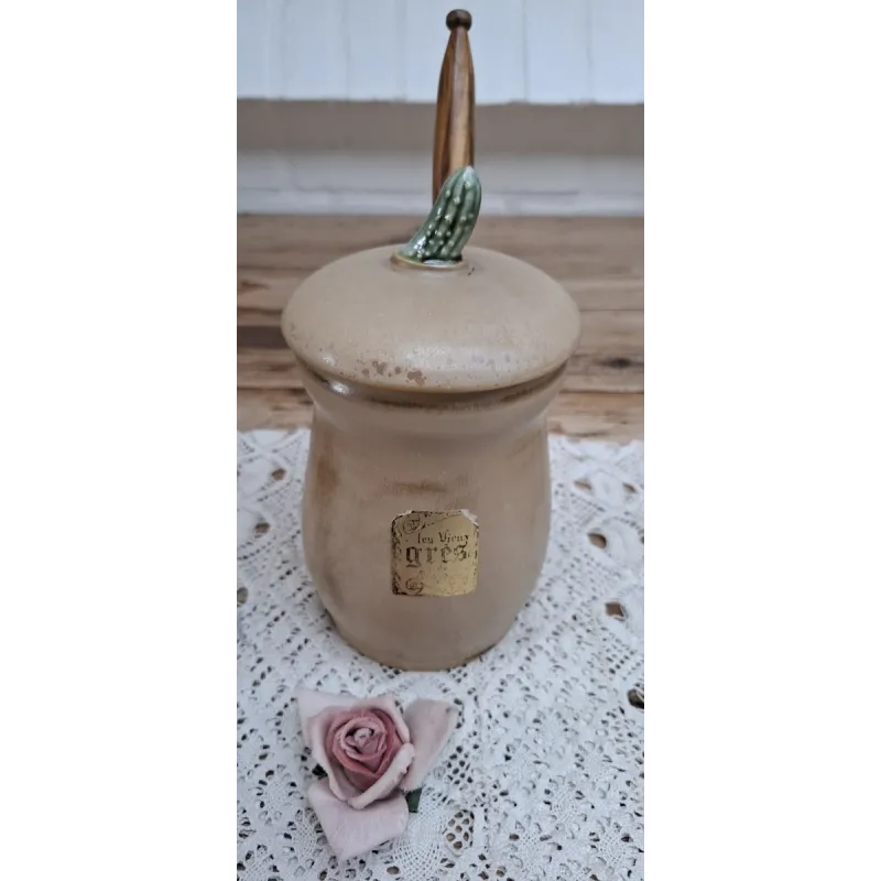Franse Les Vieux Gres augurkenpot + houten olijflepel