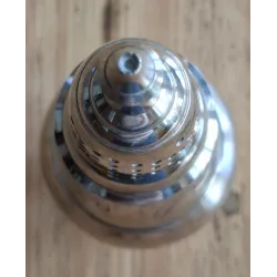 grote messing/koperen suikerstrooier, gegraveerd