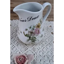 Vintage Frans NOUS DEUX kannetje, veldbloemen