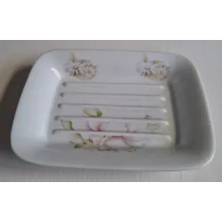 Vintage Frans zeepschaaltje met pastel bloemen, Limoges