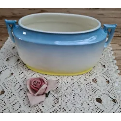 Oude brocante bloempot met klaprozen