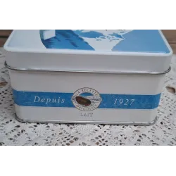 Vintage LINDT chocolade blik met Skiërs, Les Pyreneens,1999