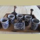 6 Gerzit Staffel stoneware bekers