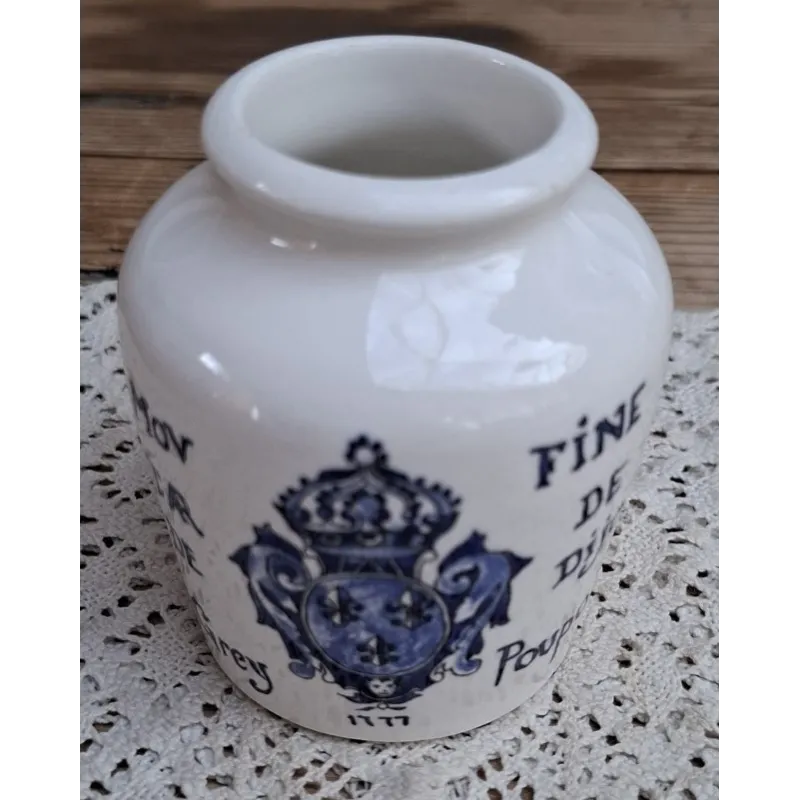 Oud Frans aardewerk mosterdpotje, Digoin, Sarreguemines