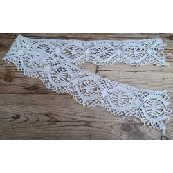 Breed Frans brocante gekantklost kant, creme , 9,6 cm x 90 cm