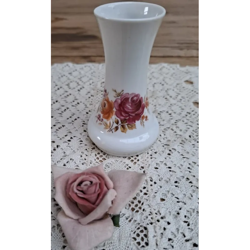 Klein Duits vintage vaasje met rozen, Bavaria Creidlitz