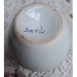 Gemerkt Delfts blauw lepelvaasje met molen