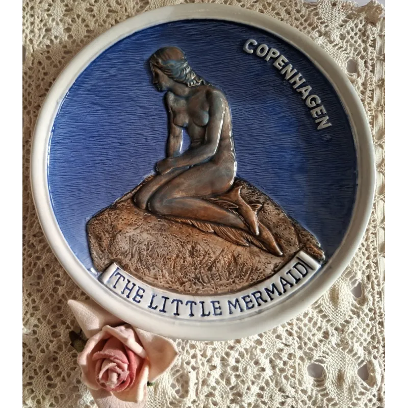 Deens wandbord, the little mermaid, Copenhagen