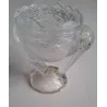 Vintage glazen eierdopje ooievaar