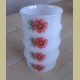 4 Arcopal mini kommetjes met rode bloemen, 8 cm 