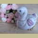 Porseleinen gans met roze bloemetjes & strik