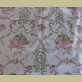 Vintage franse stof met roze rozen, Marignan Grand teint meuble