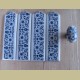 4 Franse porseleinen deurbeschermers + deurknop, blauwe bloemetjes