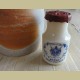 Frans melkglazen mosterdpotje met deksel met franse lelies