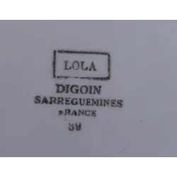 Franse dekschaal /  terrine LOLA Sarreguemines Digoin, mint groen 1