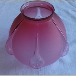 Brocante donker roze glazen lampenkapje