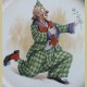 2 Vintage wandborden clowns / circus, Silberdistel