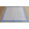 Witte brocante sloop met blauwe rand met bloemetjes
