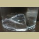 Gegraveerde glazen/kristallen cylinder vaas met ballerina of acrobate