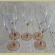 Franse flute / champagne glas met roze voet, Luminarc