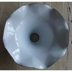 Gegolfd blauw emaille lampenkapje