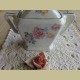 Grote oude Franse suikerpot met roze rozen, Annecy
