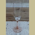 Kleine Franse flute / champagne glas met roze voet, Luminarc