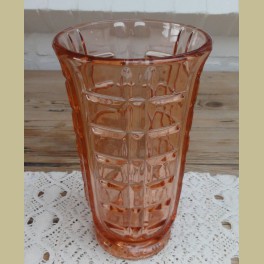 misdrijf Bij zonsopgang optocht Vintage roze glazen vaas - La Brocanti