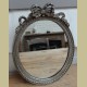 Brocante zilverkleurige spiegel met strik