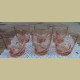 6 Kleine Franse roze drinkglazen, glazen, Arcoroc