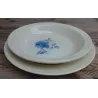 Set van 2 Franse schalen met blauwe rozen, Sarreguemines