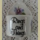 Vintage Ring and Things, ringenbakje, blauwe en paarse bloemetjes