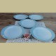 5 Vintage ovale gebaksbordjes, Fris Edam, princessen blauw