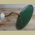Oude Franse stallamp, groen emaille kapje, 24 cm