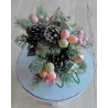 Pastel kerststukje met arreslee, mintgroen