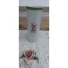 Smal vaasje met roze rozen en groene rand, Bavaria Creidlitz