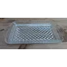 Vintage glazen cake schaaltje met reliëf