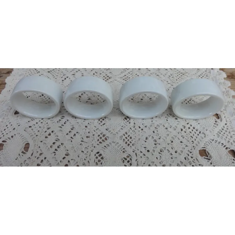 4 Wit porseleinen servet ringen, Gerold Porzellan