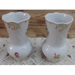 2 Kleine vintage vaasjes met bloemetjes , Weimar