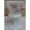 Vintage Frans handbeschilderd opaline vaasje, M.Rest